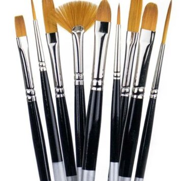 TREKELL Trekell Golden Taklon Long Handle Brushes