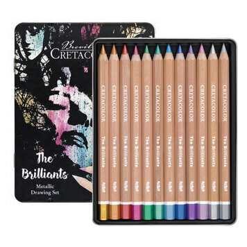 CRETACOLOR Metallic Mega Pencil Tin Set