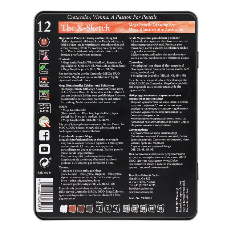 CRETACOLOR X-Sketch Mega Pencil Drawing Set