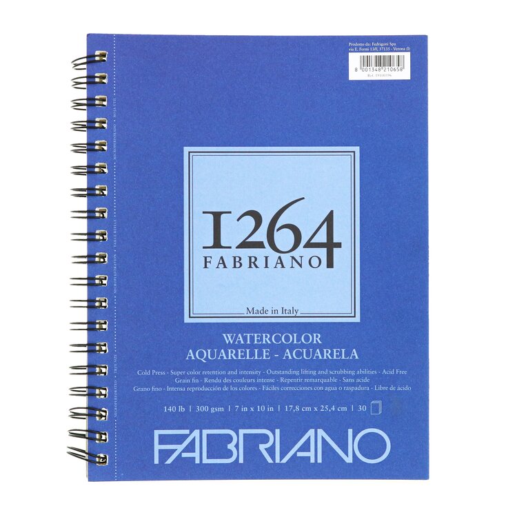 SAVOIR-FAIRE Fabriano 1264 Spiral Bound Watercolor Paper - 140lb, Cold Press