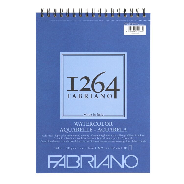 SAVOIR-FAIRE Fabriano 1264 Spiral Bound Watercolor Paper - 140lb, Cold Press