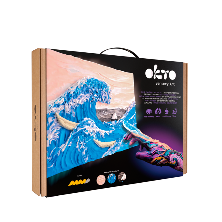 OKTO Sensory Art 3D Clay Painting Kits, The Great Wave, Hokusai