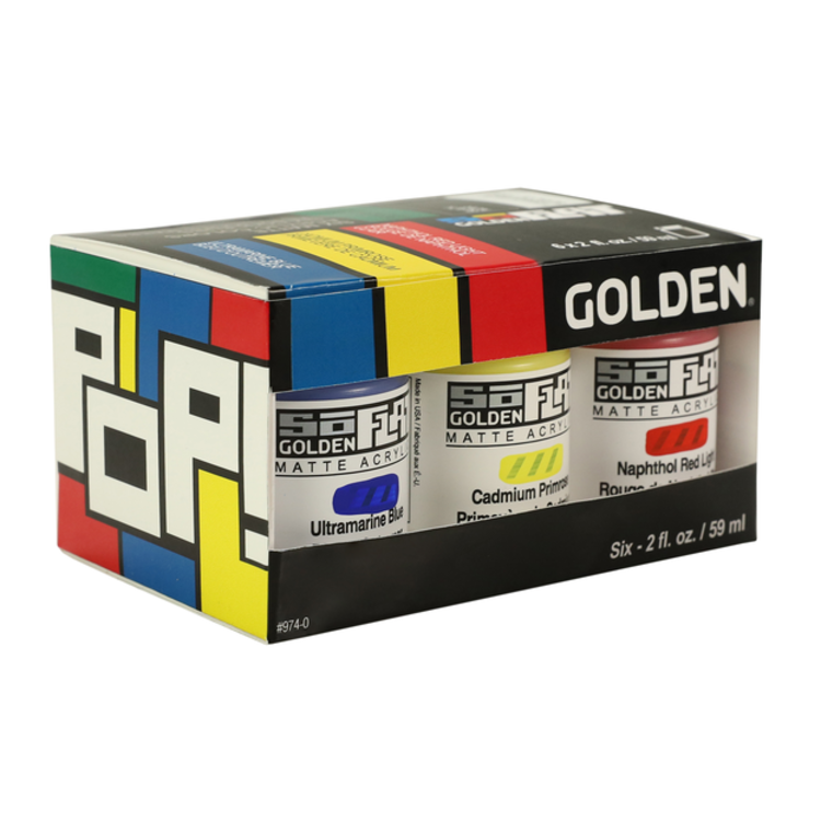 GOLDEN ARTISTS COLORS CO Golden SoFlat Matte Acrylic Paint 6 Color Set