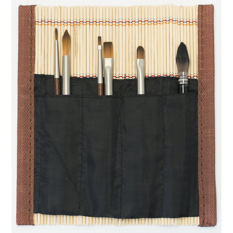 RAPHAEL BAMBOO ROLL-UP TRAVEL BRUSH SET