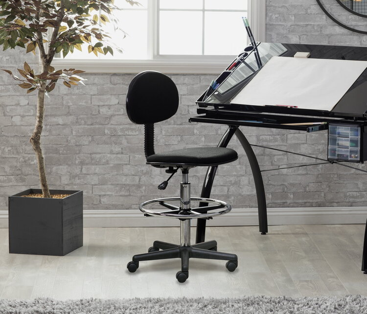 STUDIO DESIGNS INC. Studio Drafting Chair in Black/Chrome