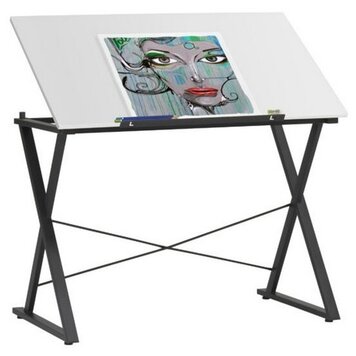 STUDIO DESIGNS INC. Axiom Drawing Table Charcoal/White