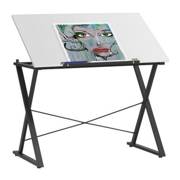 STUDIO DESIGNS INC. Axiom Drawing Table Charcoal/White