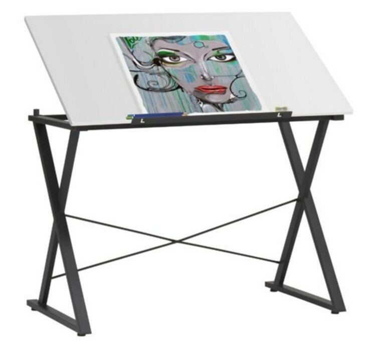 STUDIO DESIGNS INC. Axiom Drawing Table Charcoal/White