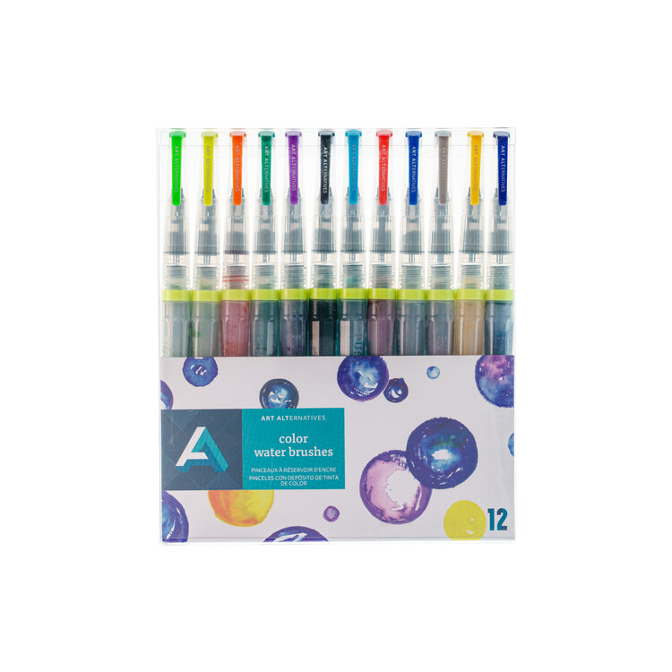 ART ALTERNATIVES Colored Water Brush 12 Color Set