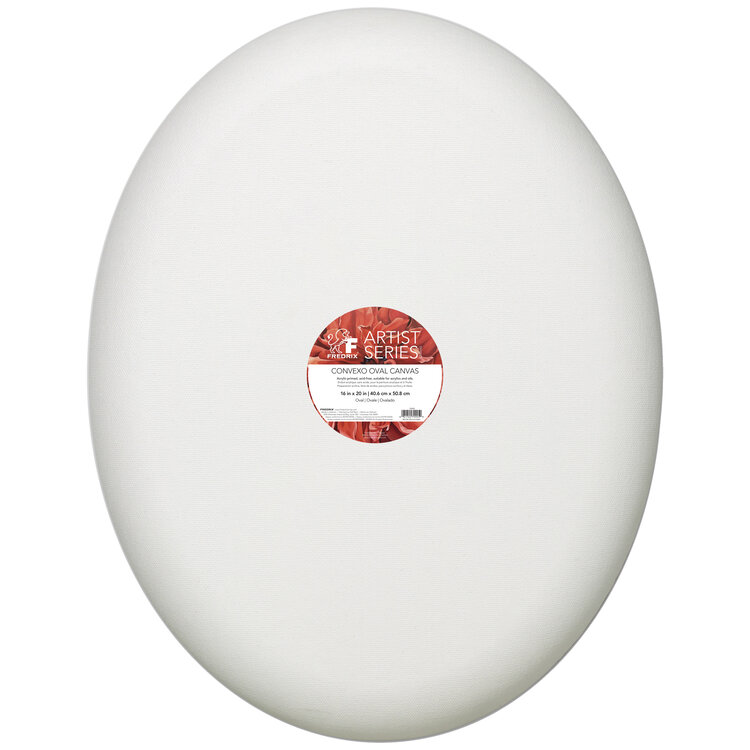 TARA/FREDRIX Artist Series Convexo Round & Oval Primed Cotton Canvas, Oval, 16" x 20"