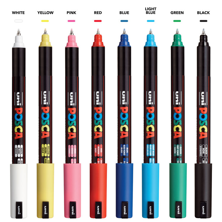 POSCA POSCA PC-1MR Paint Pens – Extra-Fine 0.7mm Tip, Water-Based