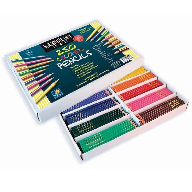 SARGENT ART Sargent Art Colored Pencils Classroom Set – 250 Count, 10 Colors