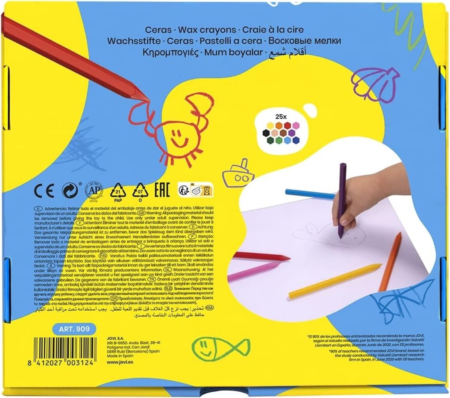 Jovi Plastic Hex Crayons Classpack - Artist Corner