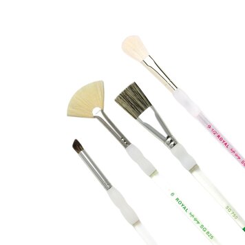 ROYAL BRUSH MANUFACTURING INC Assorted Hair Soft Grip Short Handle Natural Hair Brushes