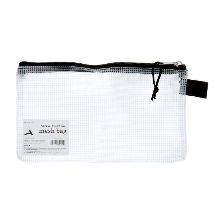 ART ALTERNATIVES Art Alternatives Vinyl Mesh Bag – Durable & Transparent Art Supply Storage