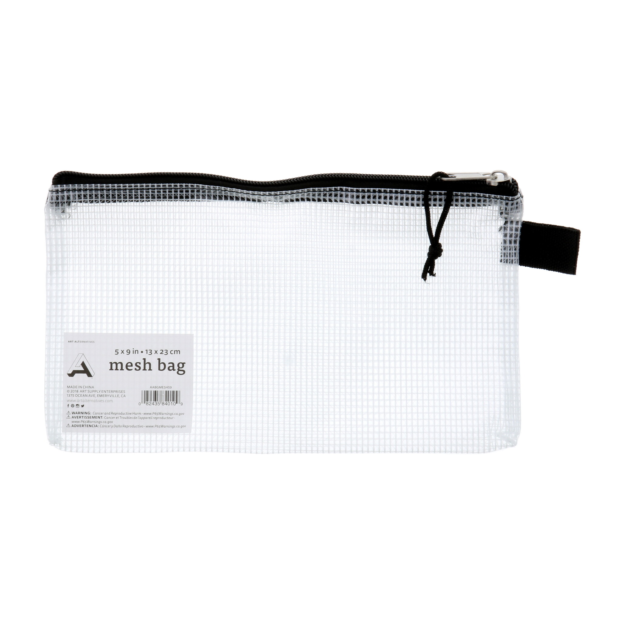 Art Alternatives Vinyl Mesh Bag – Clear Storage with Zipper