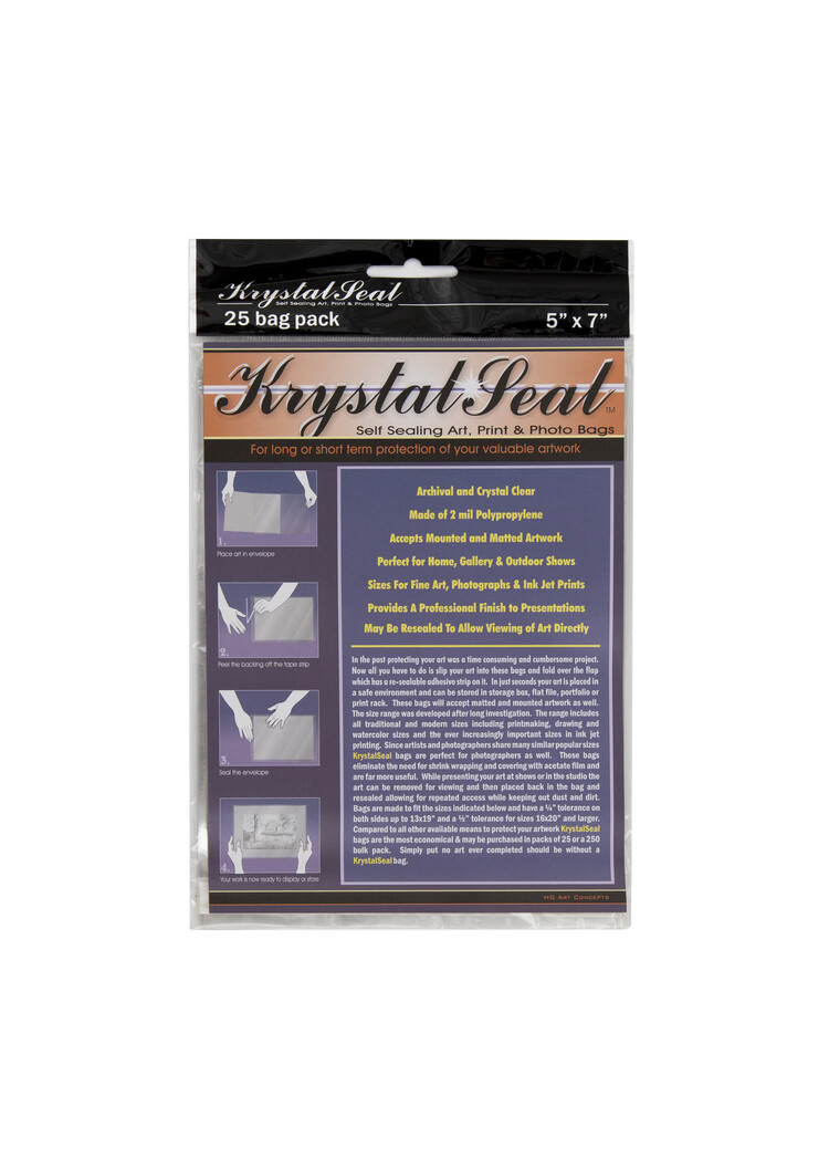 ARMADILLO ART & CRAFT Krystal Seal™ Archival Art & Photo Bags – Crystal Clear, Resealable Protection