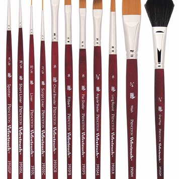 PRINCETON ART & BRUSH CO Velvetouch Golden Taklon Short Handle Mixed Media Brushes