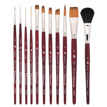 PRINCETON ART & BRUSH CO Velvetouch Golden Taklon Short Handle Mixed Media Brushes