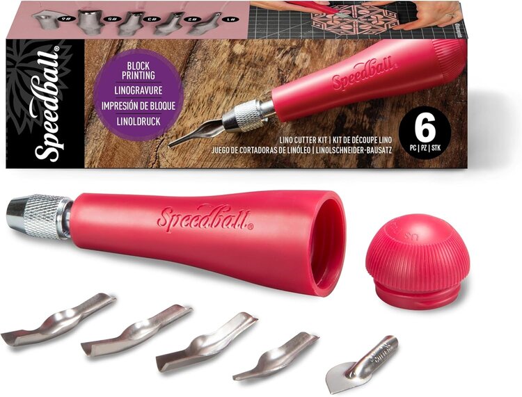 SPEEDBALL ART PRODUCTS Speedball Linoleum Cutter Sets – Handle with Interchangeable Blades