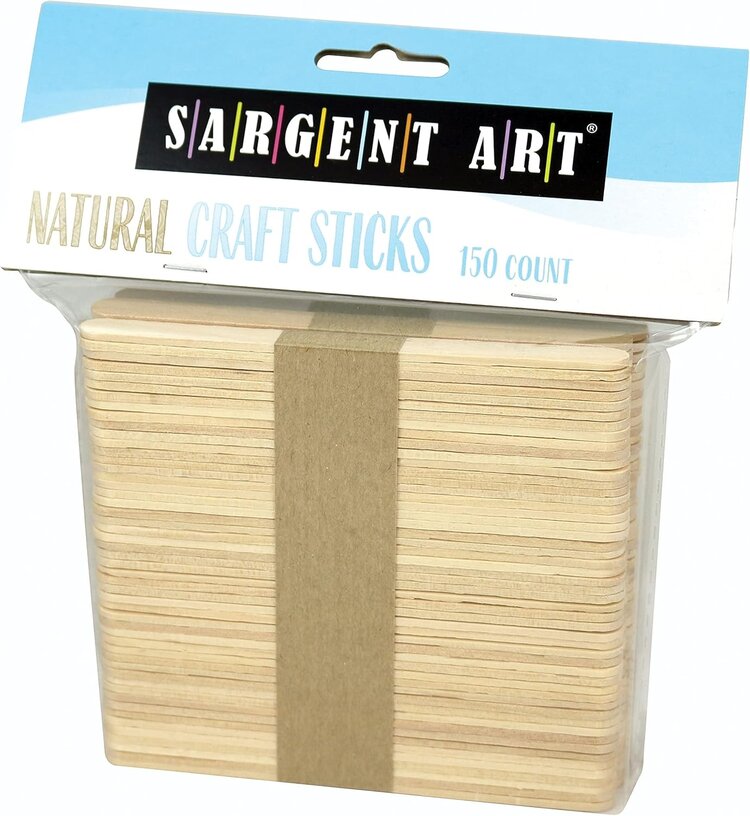 SARGENT ART Sargent Art Craft Stick Sets – Natural & Colored Sticks with Glue Option