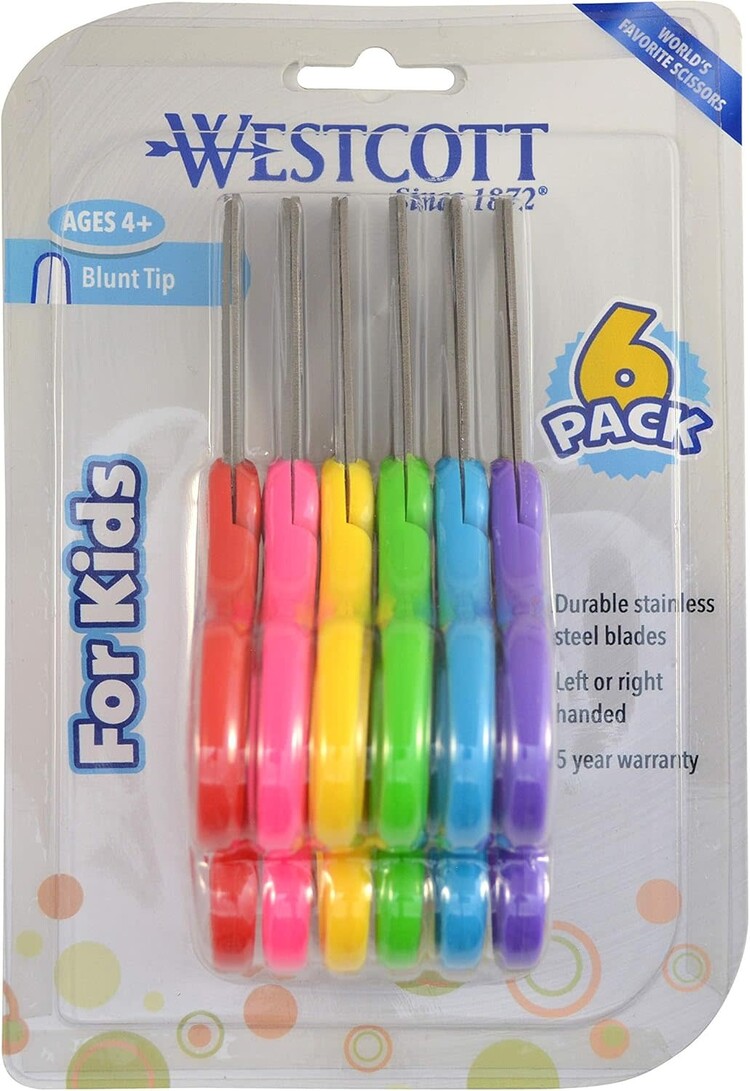 WESTCOTT Westcott 5" Kids Scissors – Blunt Tips, Stainless Steel, Ages 4+