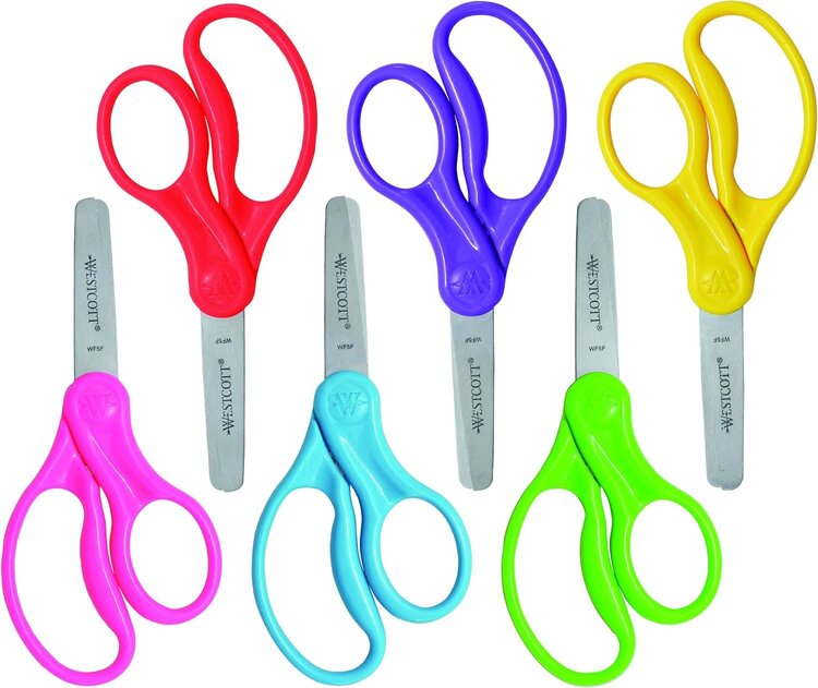 WESTCOTT Westcott 5" Kids Scissors – Blunt Tips, Stainless Steel, Ages 4+