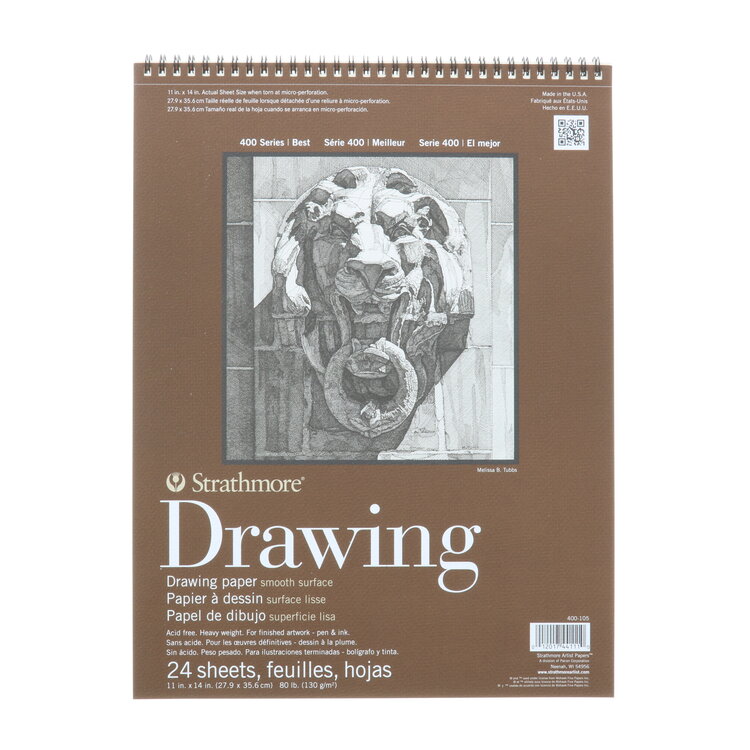 PACON/STRATHMORE Strathmore 400 Series Drawing Pad – 80 lb. Cream Paper, Wire Bound, 24 Sheets