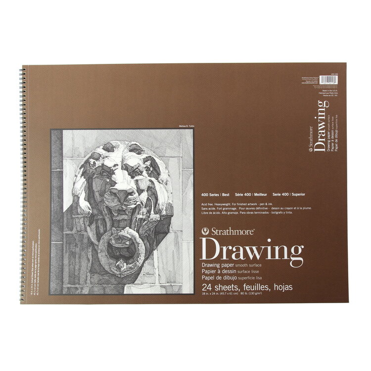 PACON/STRATHMORE Strathmore 400 Series Drawing Pad – 80 lb. Cream Paper, Wire Bound, 24 Sheets