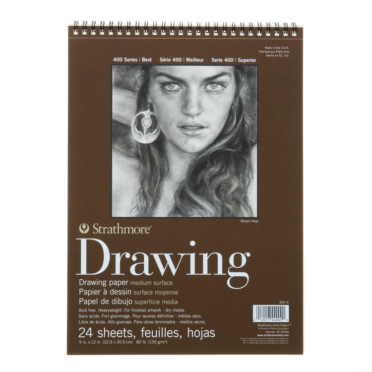 PACON/STRATHMORE Strathmore 400 Series Drawing Pad – 80 lb. Cream Paper, Wire Bound, 24 Sheets