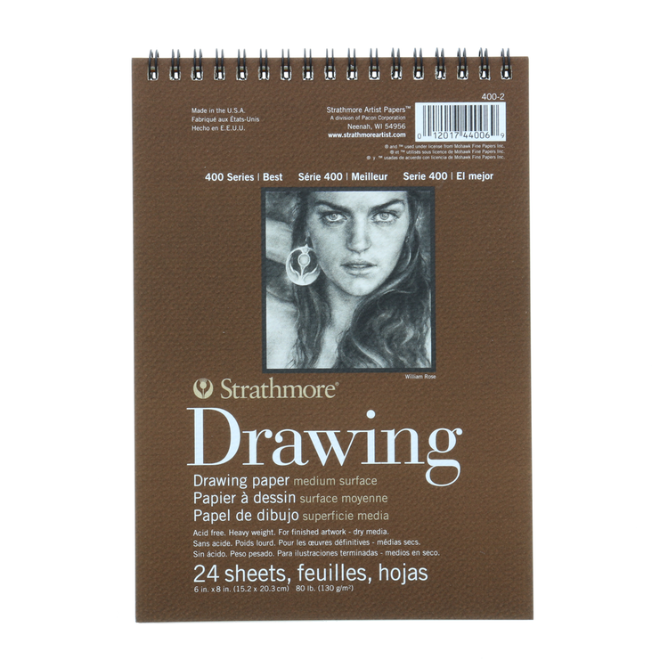 PACON/STRATHMORE Strathmore 400 Series Drawing Pad – 80 lb. Cream Paper, Wire Bound, 24 Sheets