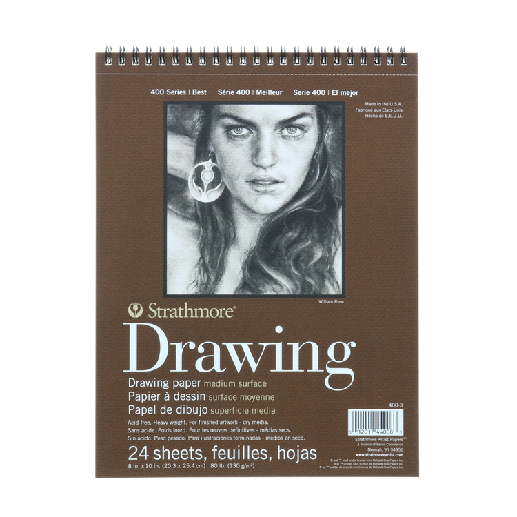 PACON/STRATHMORE Strathmore 400 Series Drawing Pad – 80 lb. Cream Paper, Wire Bound, 24 Sheets