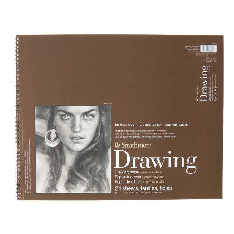 PACON/STRATHMORE Strathmore 400 Series Drawing Pad – 80 lb. Cream Paper, Wire Bound, 24 Sheets