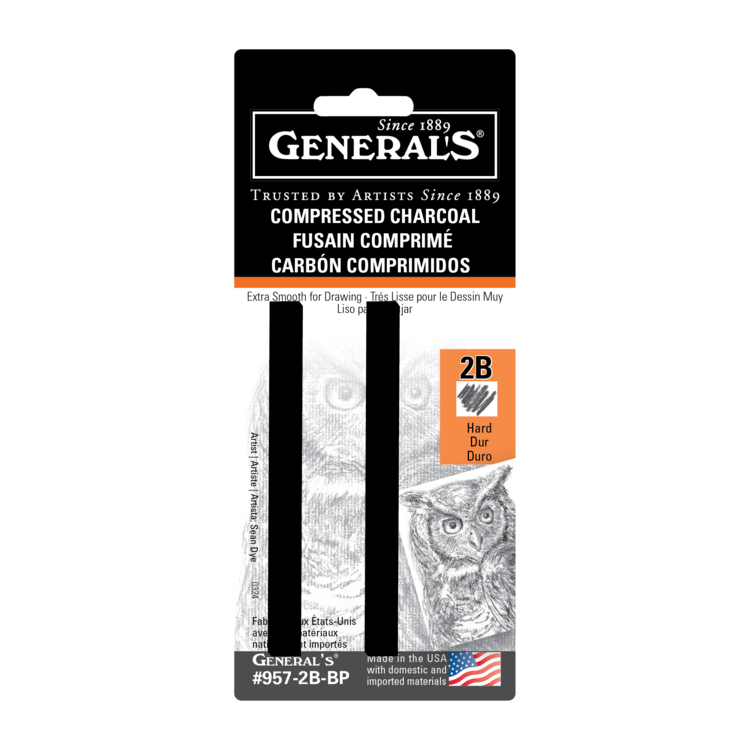 GENERAL PENCIL CO., INC. General Pencil Compressed Charcoal Sticks – Assorted Sets for Artists