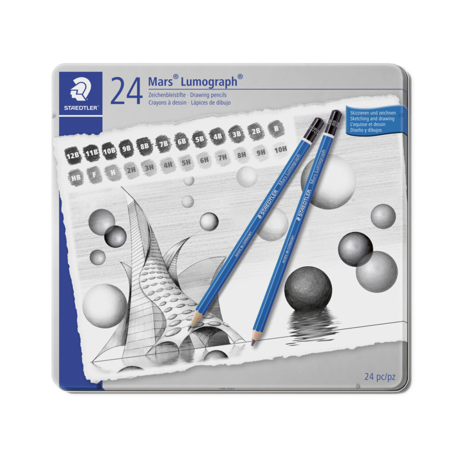 Staedtler Mars Lumograph Coffret Charbon & Fusain 61 100C – Kit Complet Pour Dessin Artistique