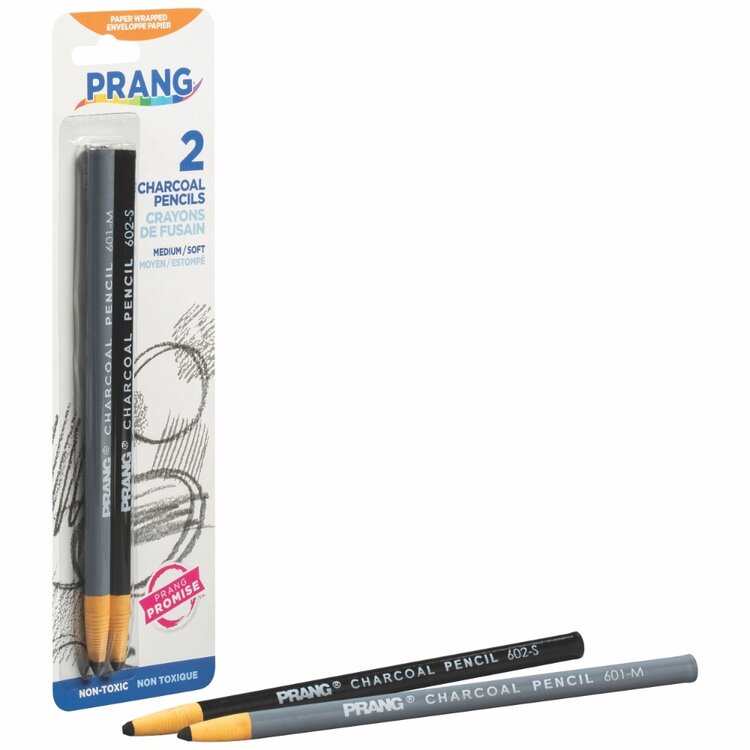 PRANG Prang Paper-Wrapped Charcoal Pencil – Smooth, Self-Sharpening Design