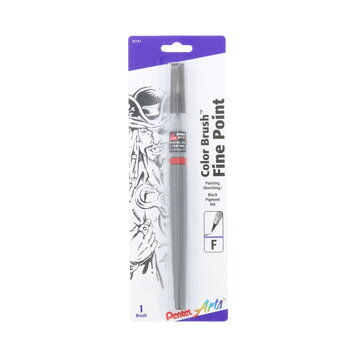 PENTEL PENTEL COLOR BRUSH PEN WITH PIGMENTED BLACK INK, FINE