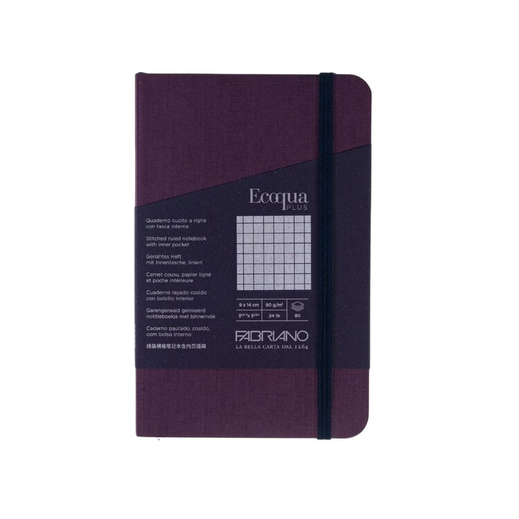 FABRIANO Fabriano EcoQua Notebook – 80 Sheets, FSC Paper, Stitch-Bound with Elastic Closure