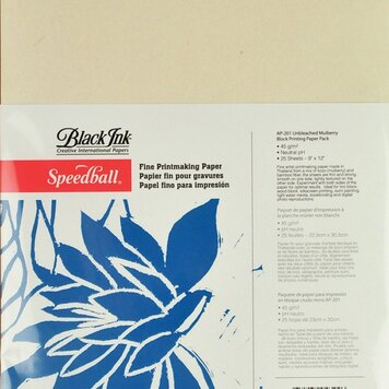 SPEEDBALL ART PRODUCTS Unbleached Mulberry Block Printing 25 Pack, 9X12