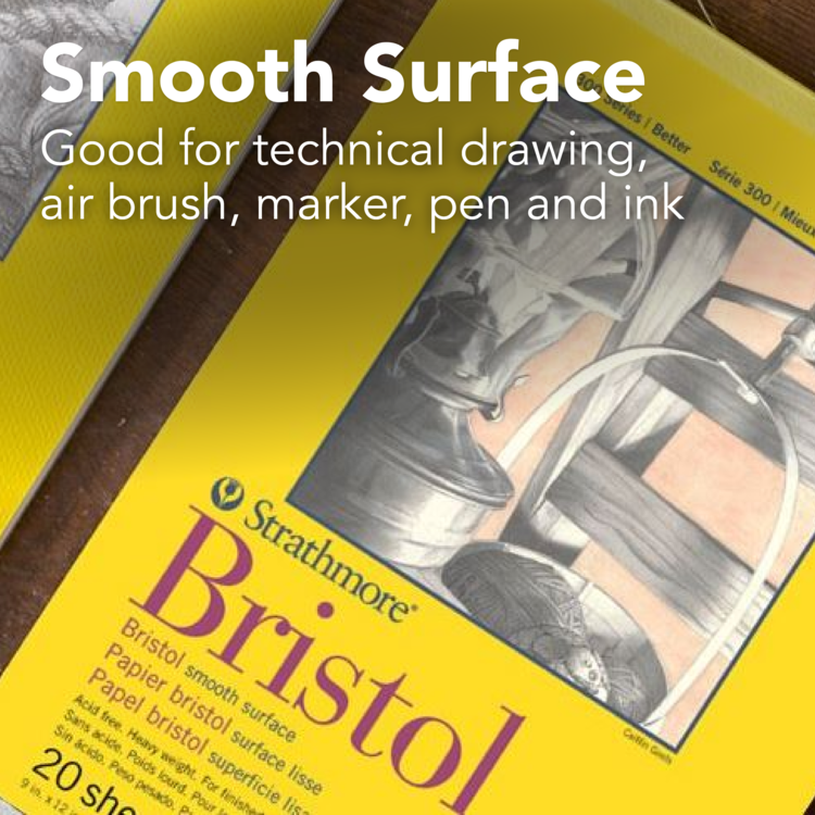 PACON/STRATHMORE Strathmore 300 Series Bristol Pad – Tape-Bound, Smooth Surface for Pen & Pencil