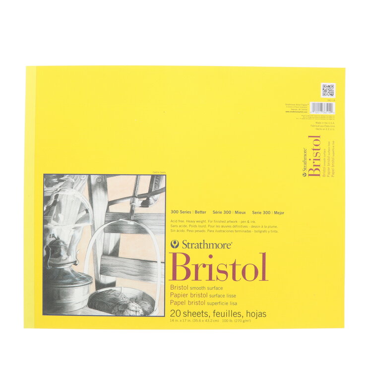 PACON/STRATHMORE Strathmore 300 Series Bristol Pad – Tape-Bound, Smooth Surface for Pen & Pencil