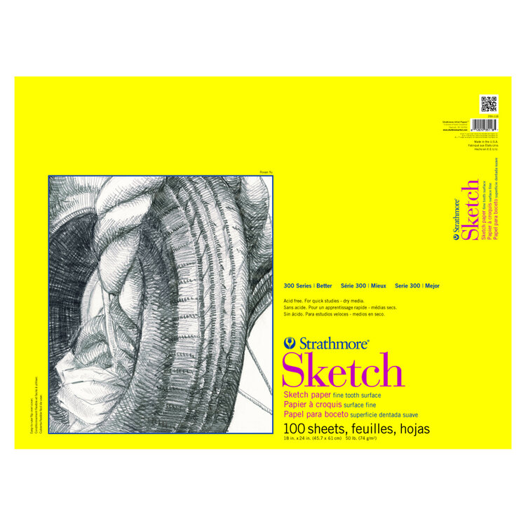 PACON/STRATHMORE Strathmore 300 Series Sketch Pad – Regular Surface for Mixed Dry Media