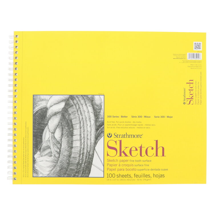PACON/STRATHMORE Strathmore 300 Series Sketch Pad – Regular Surface for Mixed Dry Media