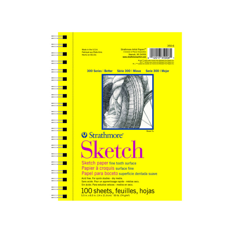PACON/STRATHMORE Strathmore 300 Series Sketch Pad – Regular Surface for Mixed Dry Media