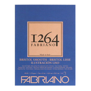 FABRIANO 1264 Glue-Bound Bristol Paper Pad