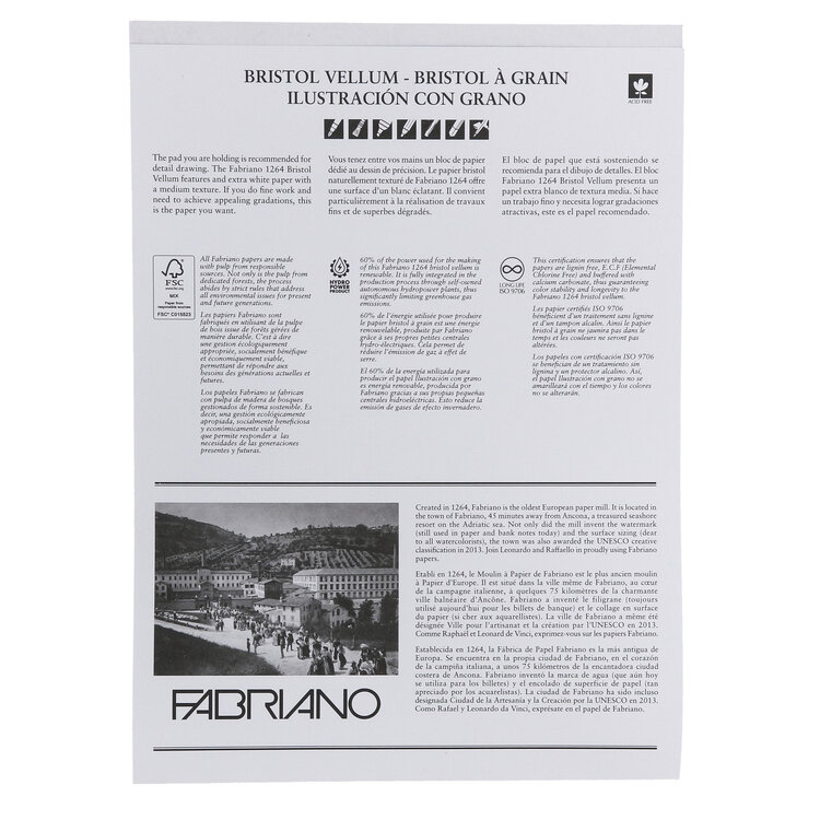 FABRIANO Fabriano 1264 Glue-Bound Bristol Paper Pad