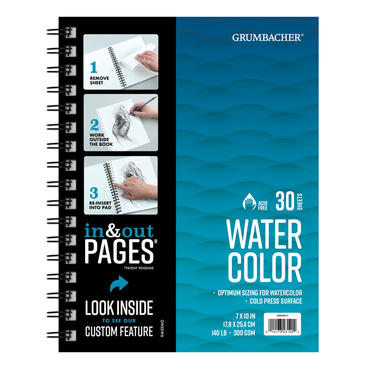 GRUMBACHER Grumbacher Watercolor Pad – 140 lb Cold Press with In & Out Pages