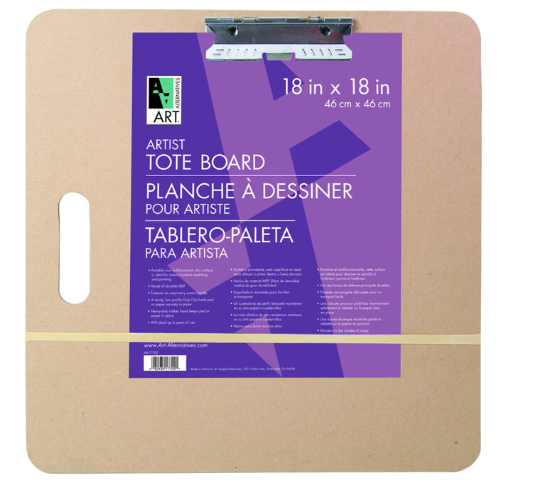 ART ALTERNATIVES Portable Sketch & Painting Tote Board – 5mm MDF with Clip, Handle & Band