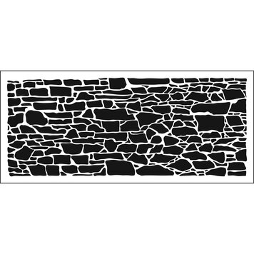 CRAFTER'S WORKSHOP The Crafter's Workshop Stencils, Slimline 4" x 9", Rock Wall