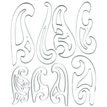 C-THRU RULER C‑Thru Ruler French Curve Set – 8‑Piece Heavyweight Plastic